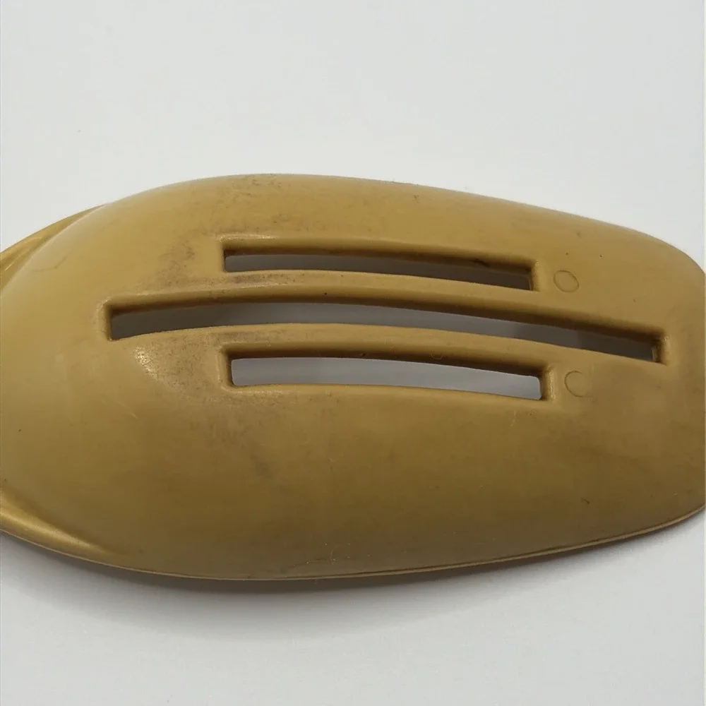 retro Beige Foley Nylon Plastic Slotted serving Spoon Utensil Retro EUC